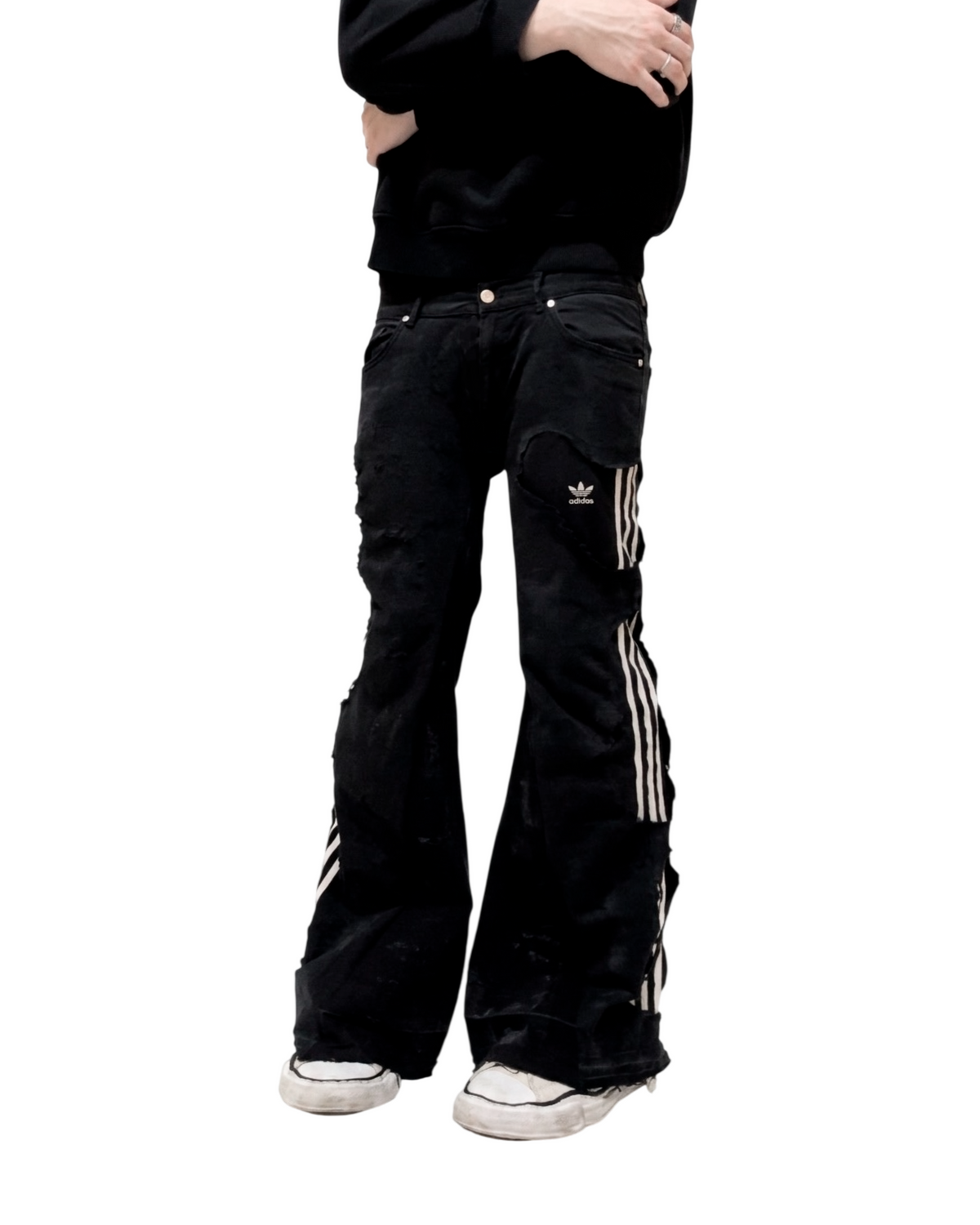 FLARED DENIM ADIDAS REWORKED - BLACK