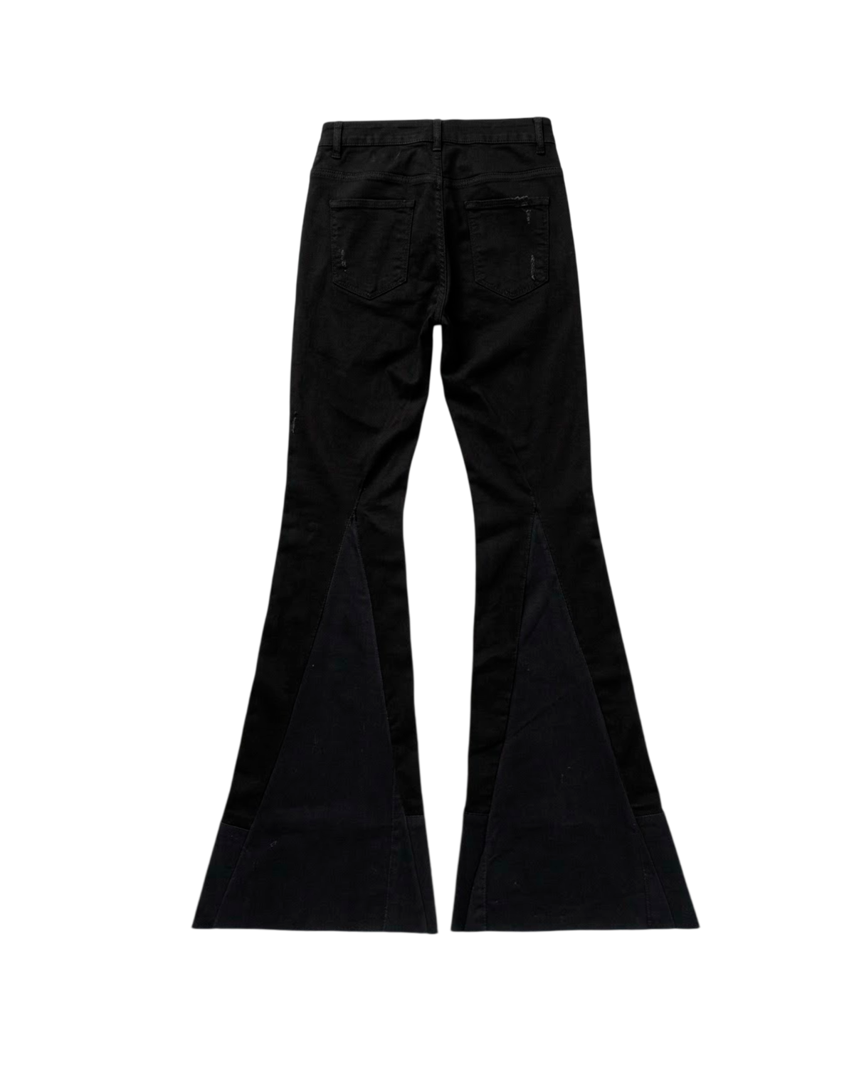 FLARED DENIM REWORKED - BLACK
