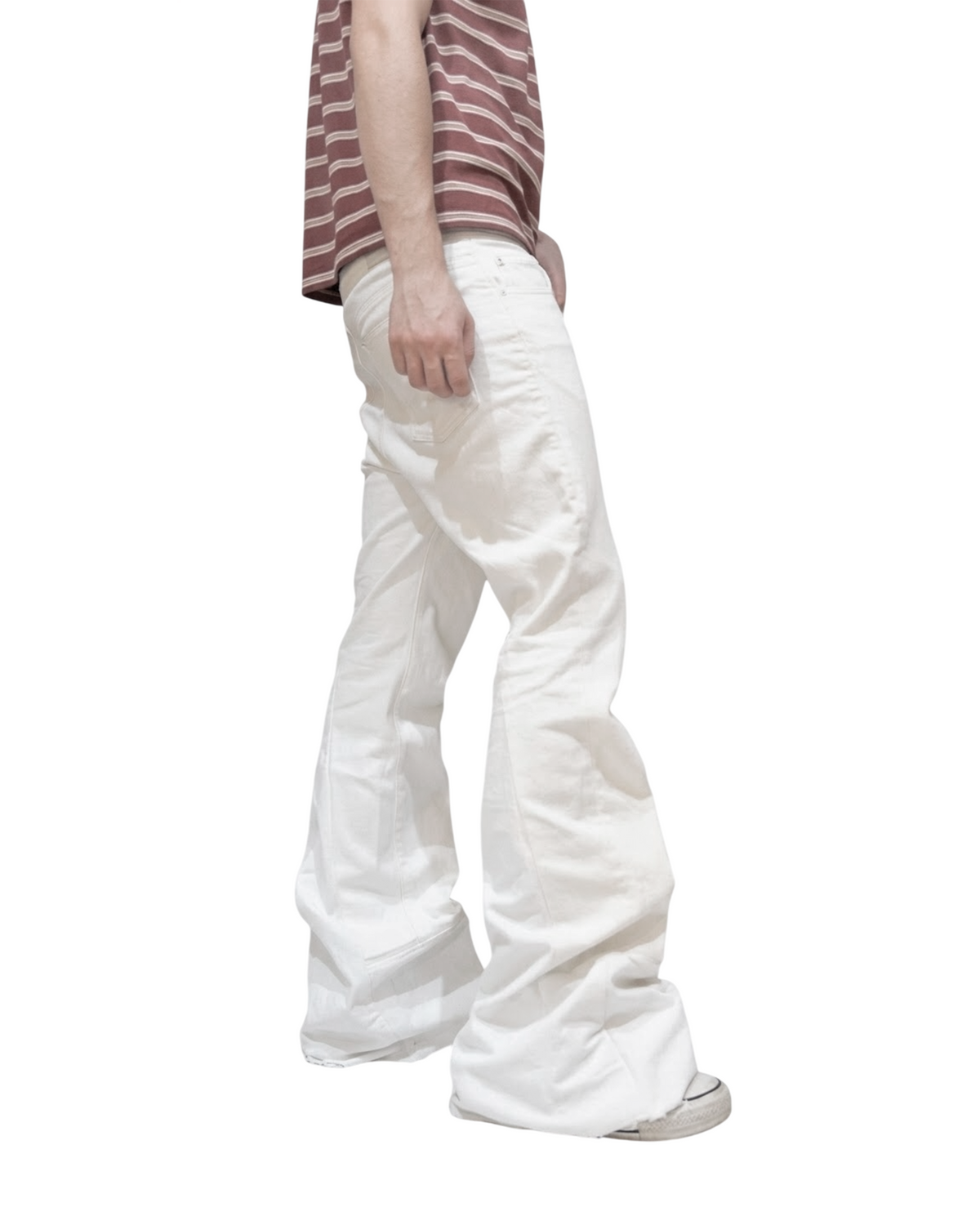FLARED DENIM REWORKED - WHITE