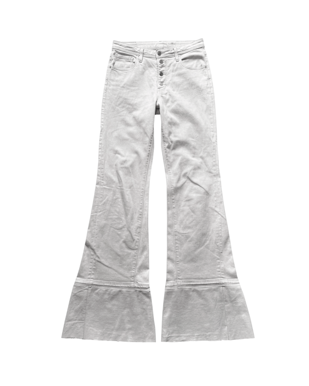 FLARED DENIM REWORKED - WHITE